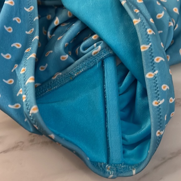 SHANI SHEMER Blue Bandeau Ruffled Swim Top Separates Swimsuit NWT size small - Picture 10 of 10